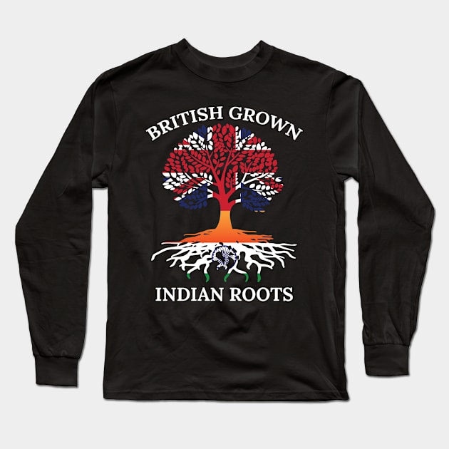 India Heritage British Grown Indian Roots Long Sleeve T-Shirt by Tracy